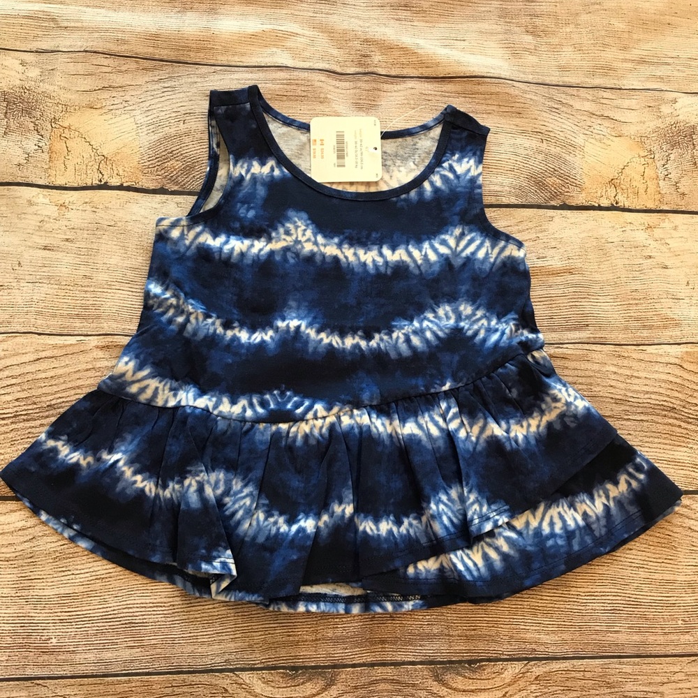 Gymboree 4T 5T Blue Tie Dye Ruffle Tank